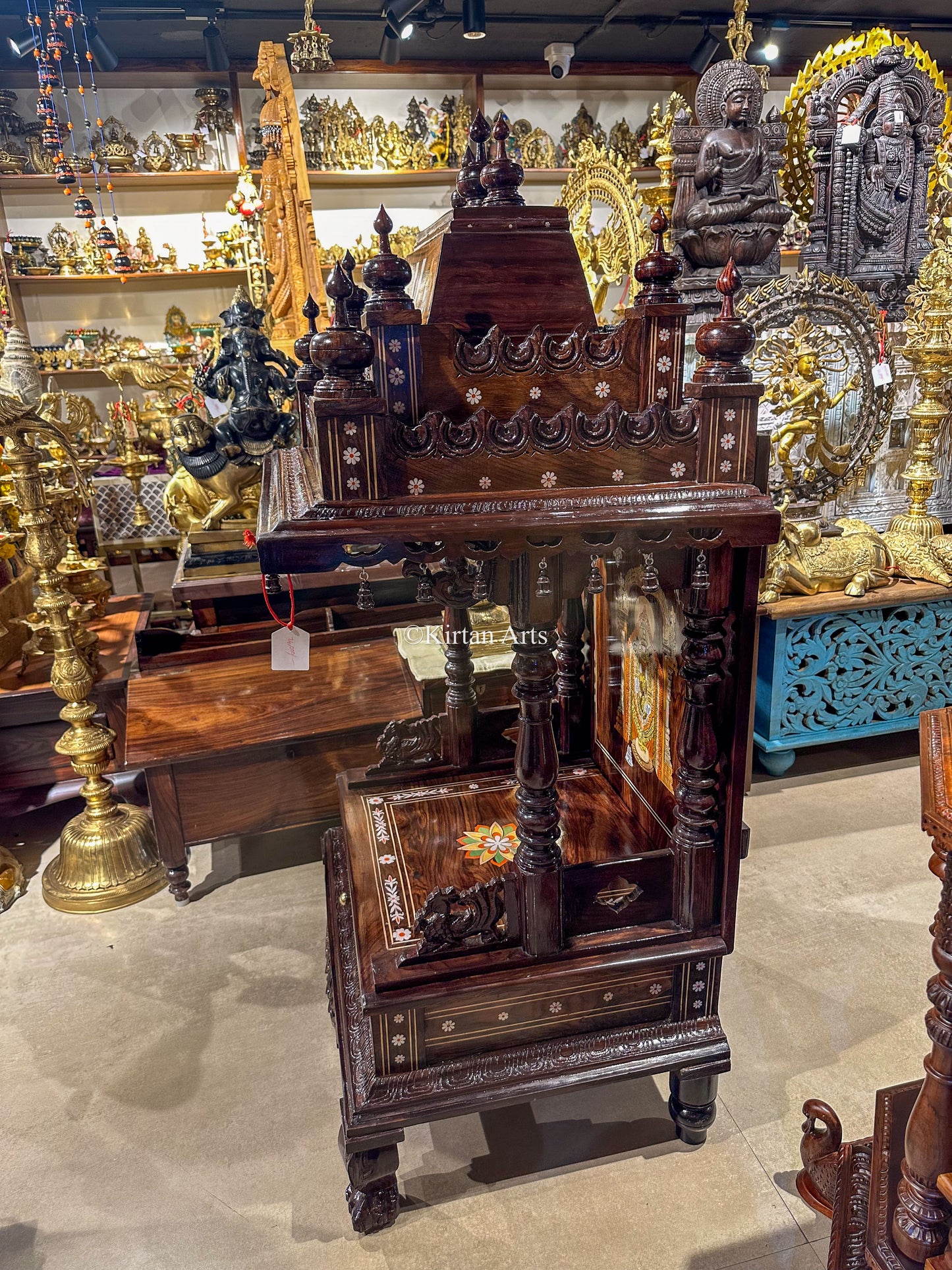 Rosewood Mandir 52" Tirupati Balaji Inlay