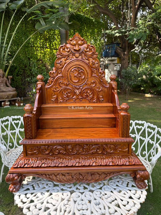 Teakwood Mandasana | Handcarved | Pedestal | 36"