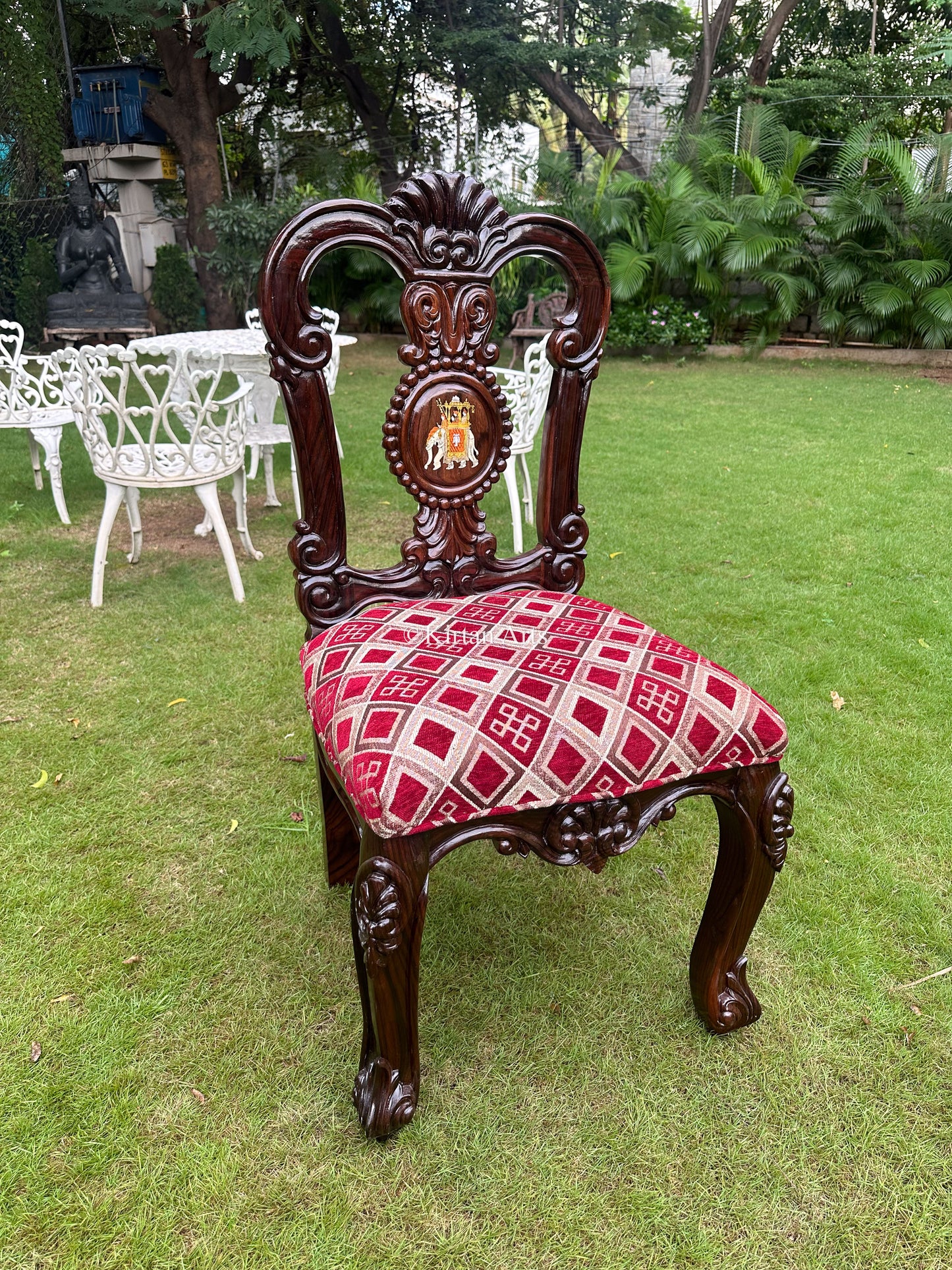 Rosewood Carved Dining Set | 4 Seater | 5x3 ft