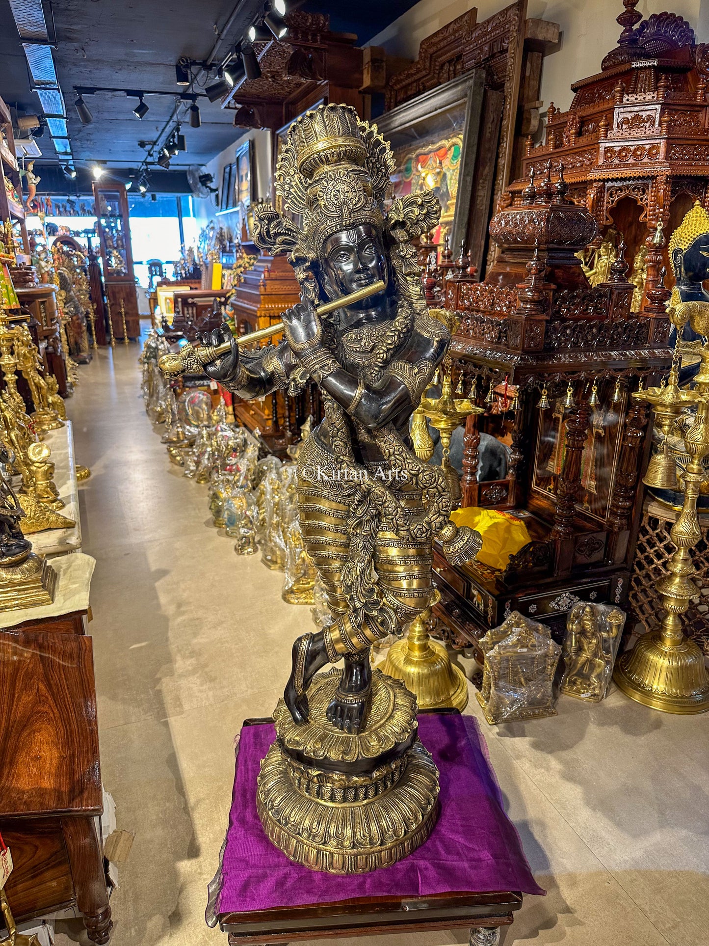 Handcrafted Brass Large Krishna Statue | 46 Inches | Superfine