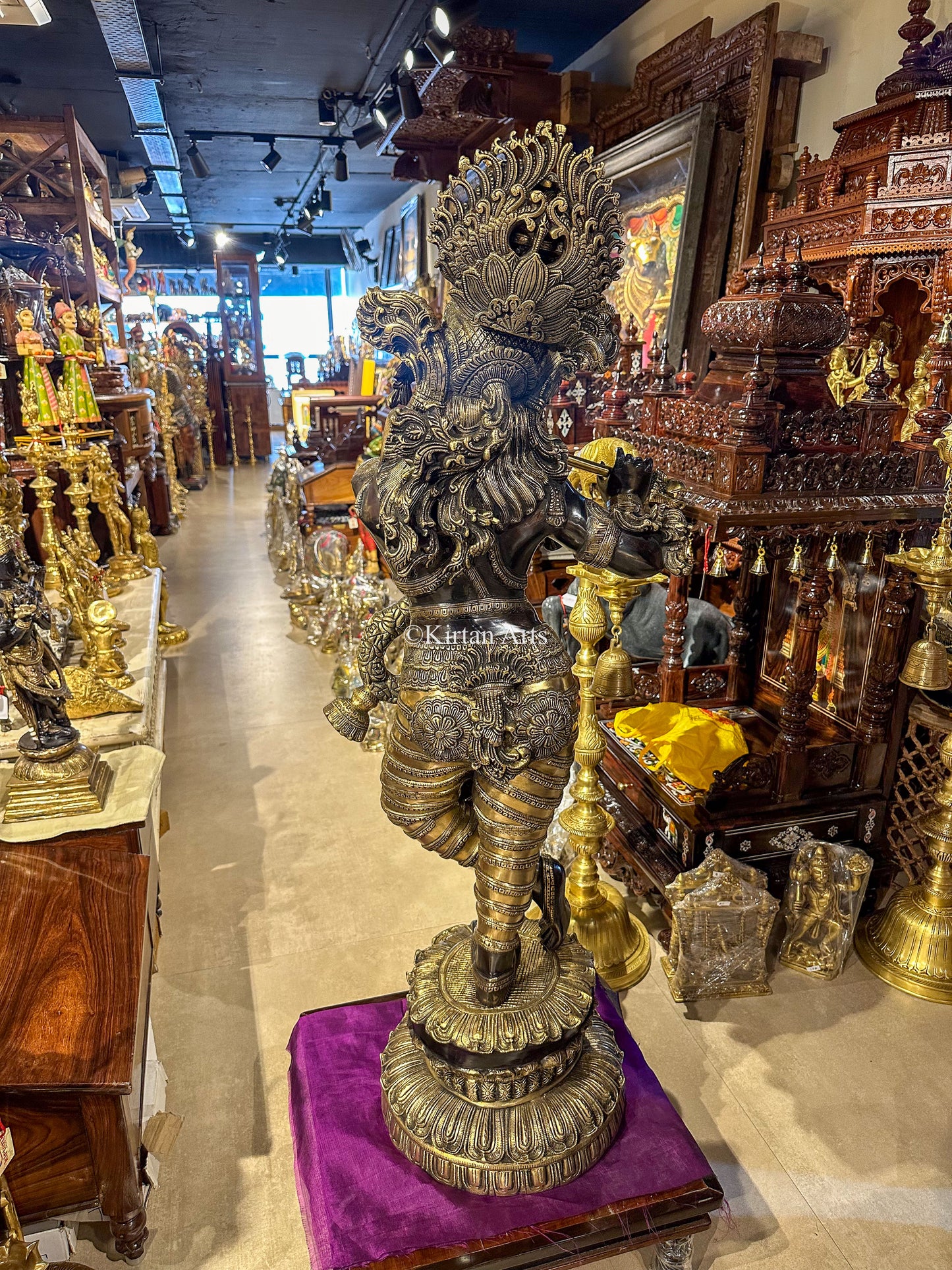 Handcrafted Brass Large Krishna Statue | 46 Inches | Superfine