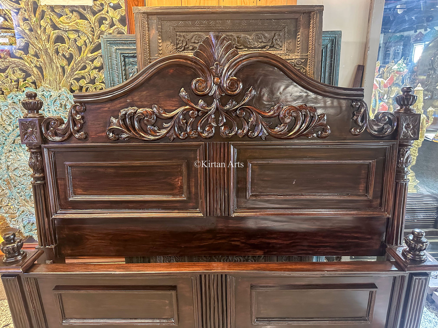 Rosewood Carved King Bed | 6.5x6 ft Mattress Size