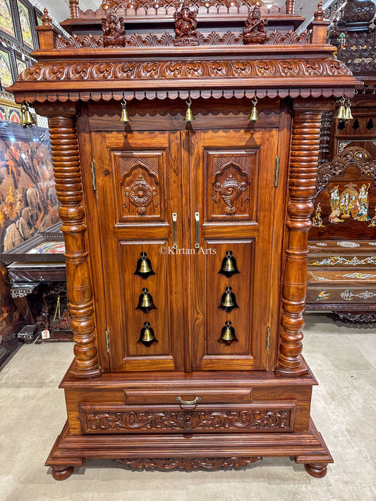 Teakwood Carved Mandir | 5.5x3x1.9 FT