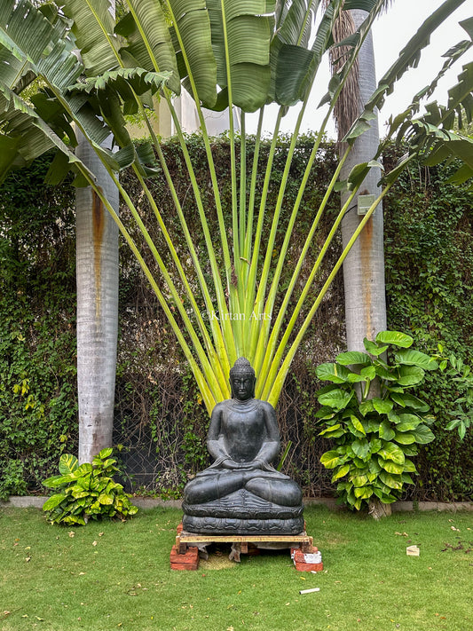 Large Lord Buddha Garden Statue | Lava Stone | Meditating | 5ft