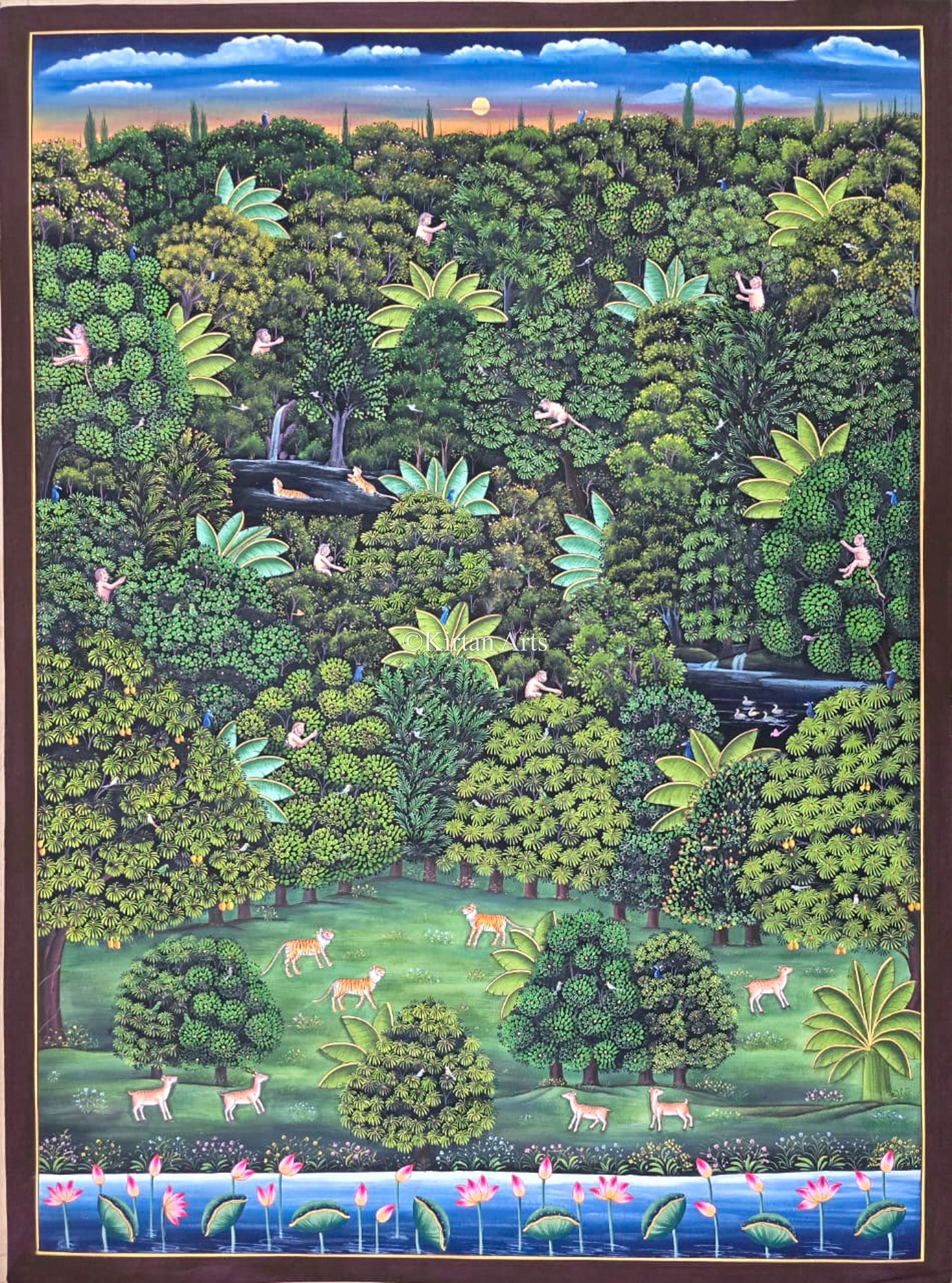 Jungle Themed Pichwai Painting | Intricate Work | 4x3 ft