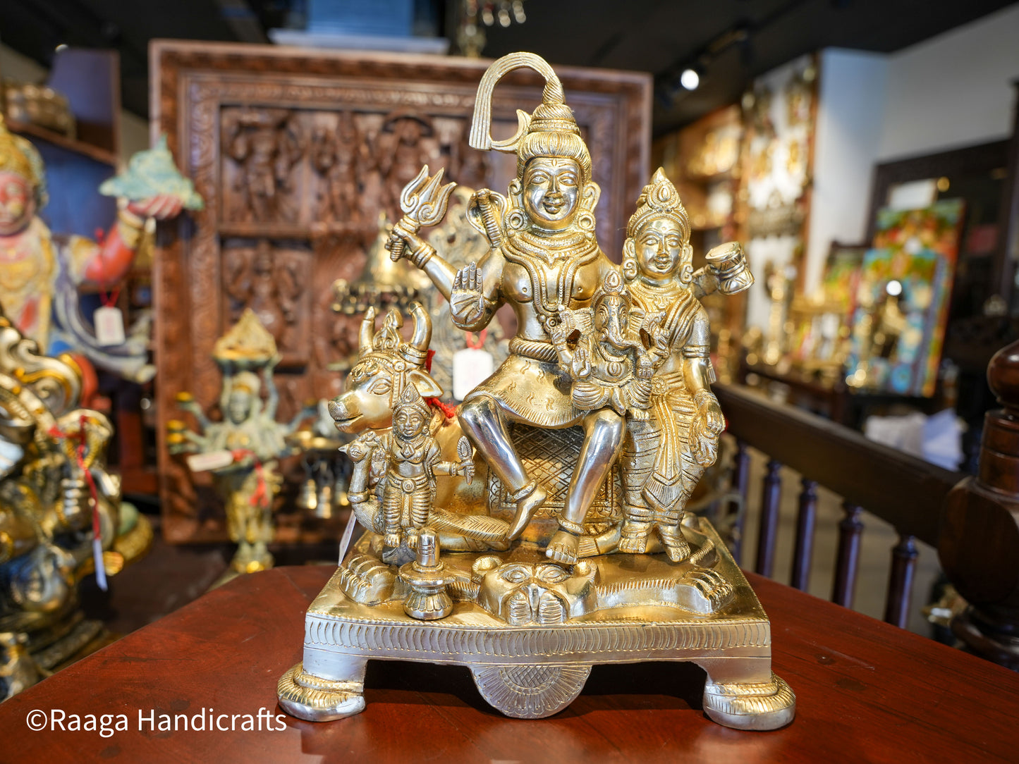 Brass Shiv Parivar Nandi 12.5"