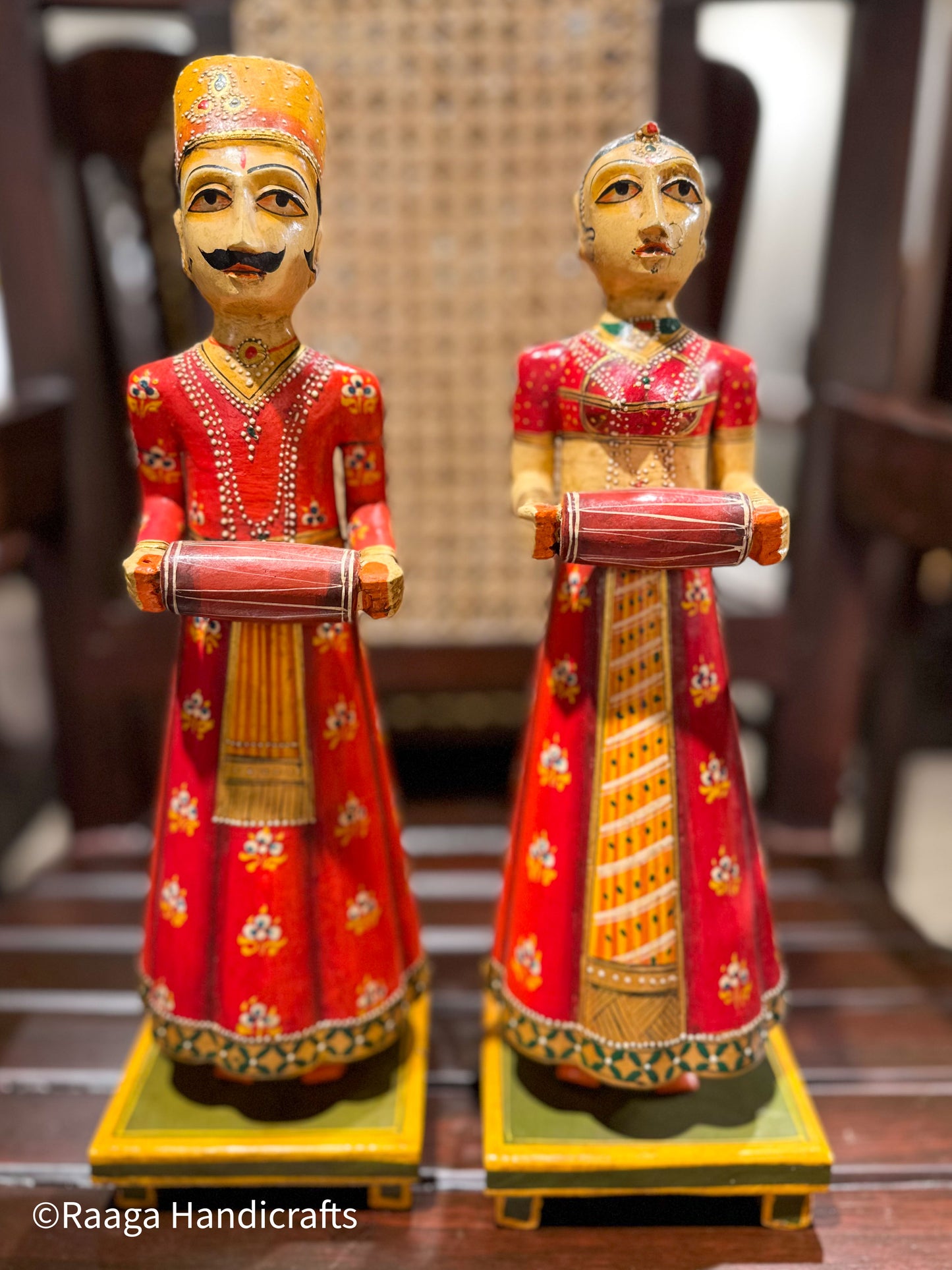 12" Gangaur Musical Dolls - Set of 2