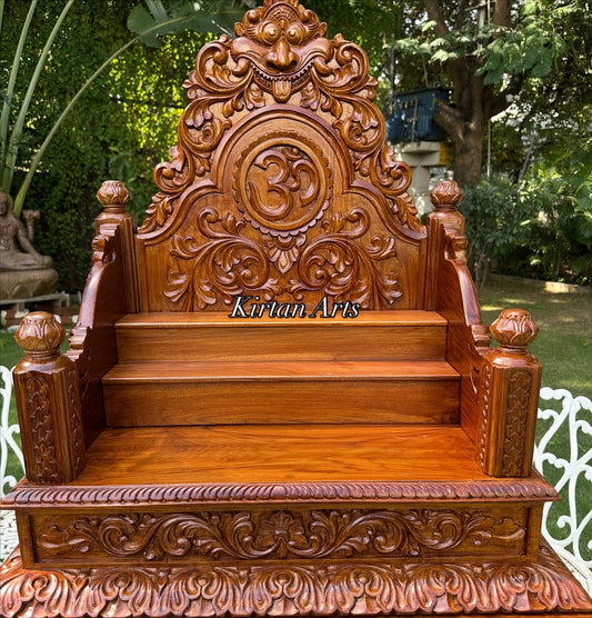 Teakwood Mandasana | Handcarved | Pedestal | 36"