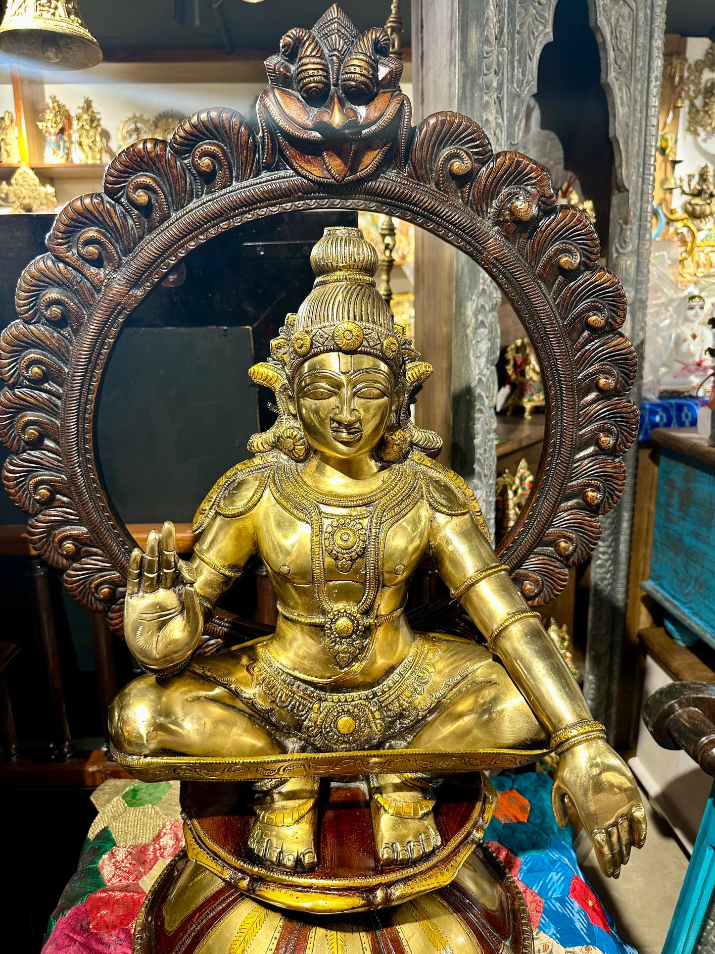 Brass Ayyappa Swamy Statue 29"