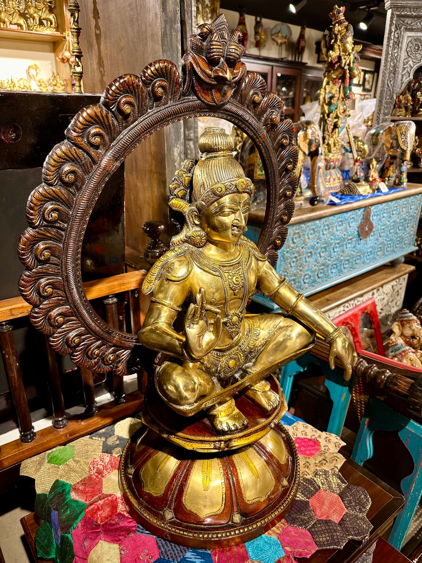 Brass Ayyappa Swamy Statue 29"