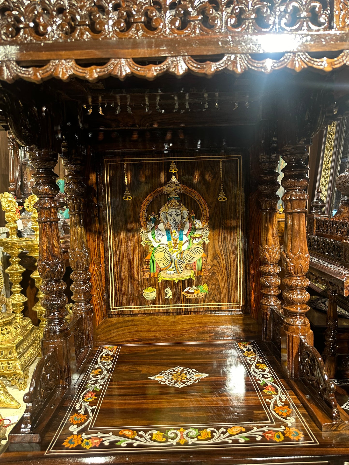 Rosewood Puja Mandir 24x18 Inches