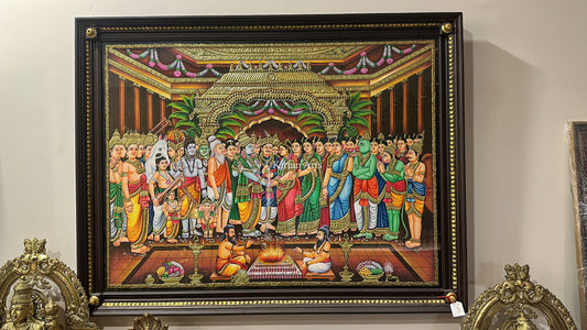 Srinivasa Kalyanam Tanjore Painting | 22k Gold | 4x3 ft