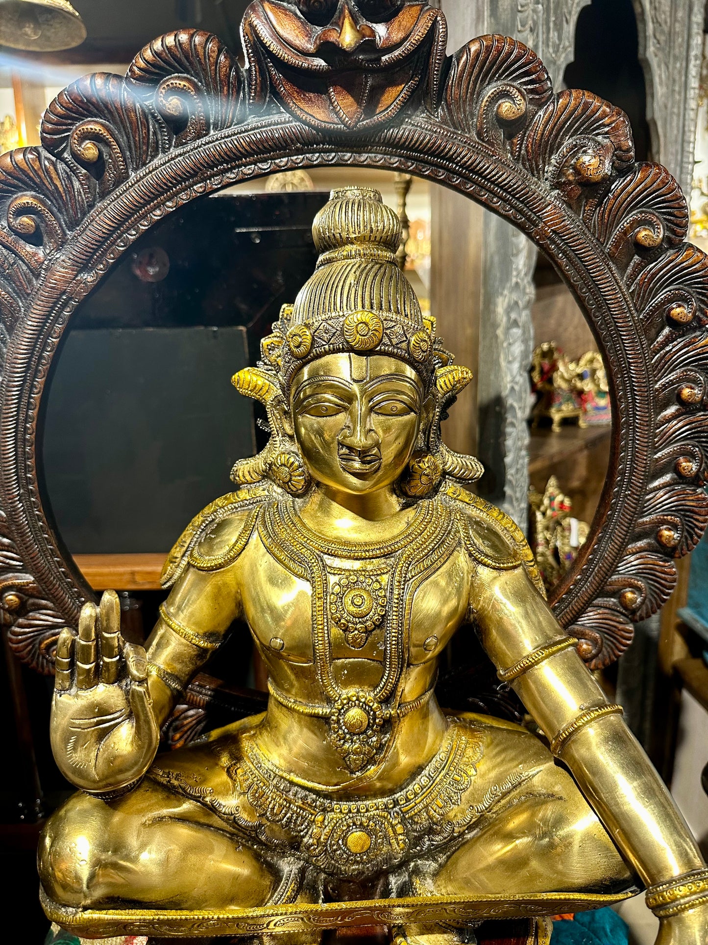 Brass Ayyappa Swamy Statue 29"