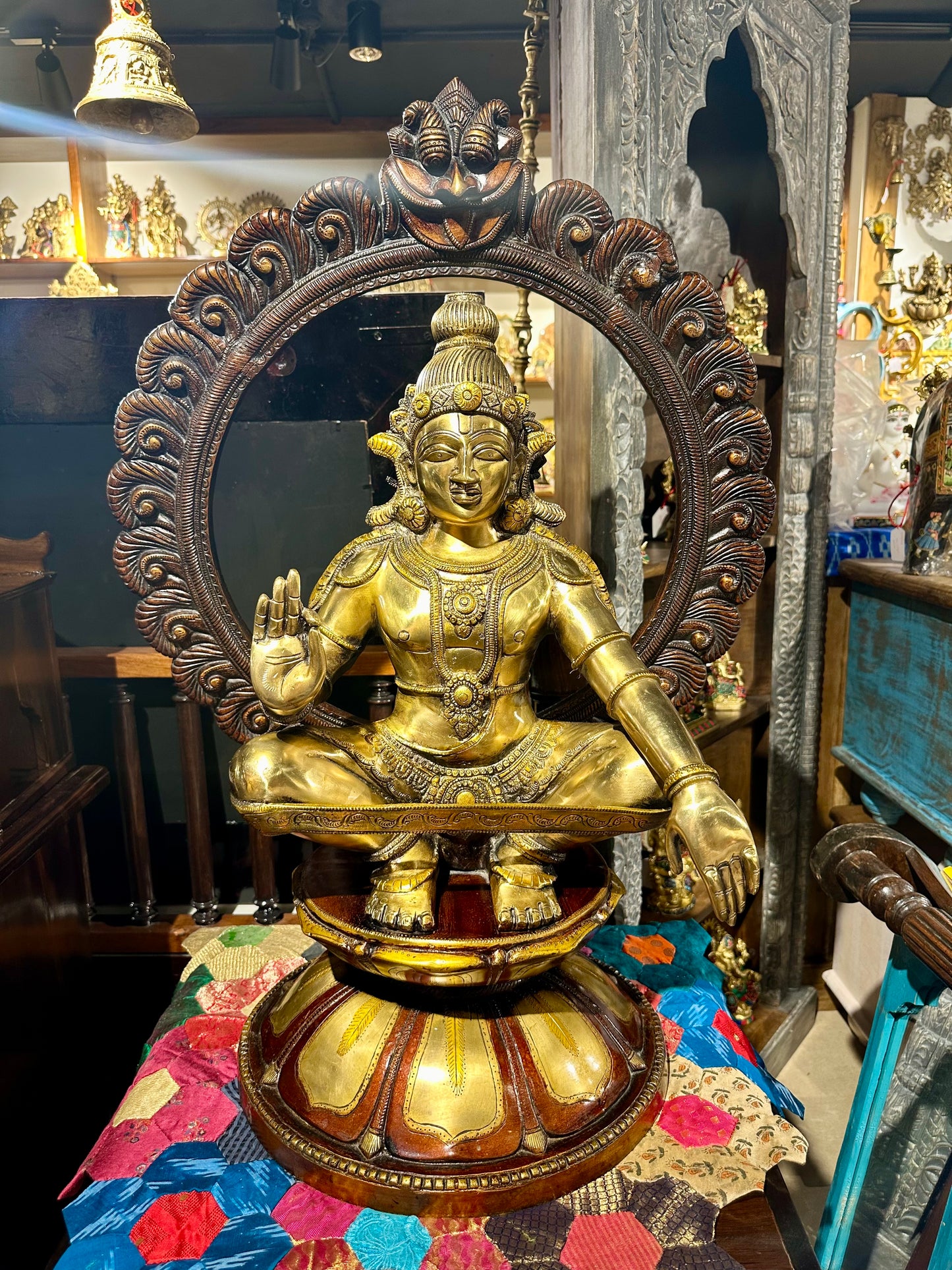 Brass Ayyappa Swamy Statue 29"