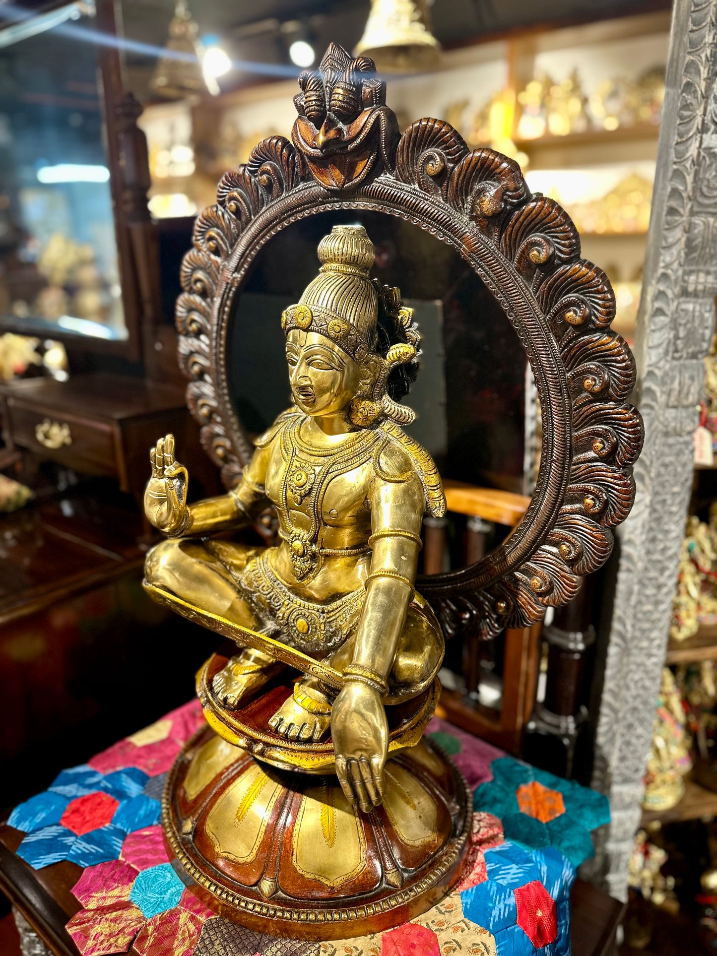 Brass Ayyappa Swamy Statue 29"