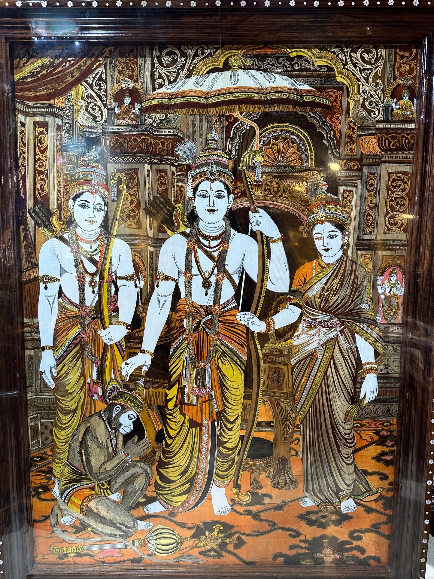 Ram Darbar Rosewood Inlay Panel 60x46 Inches