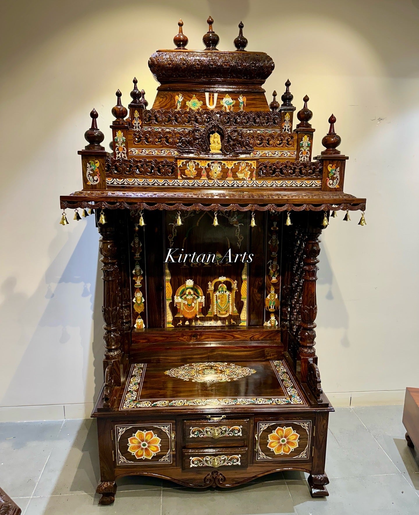 7-Foot Grand Rosewood Pooja Mandir