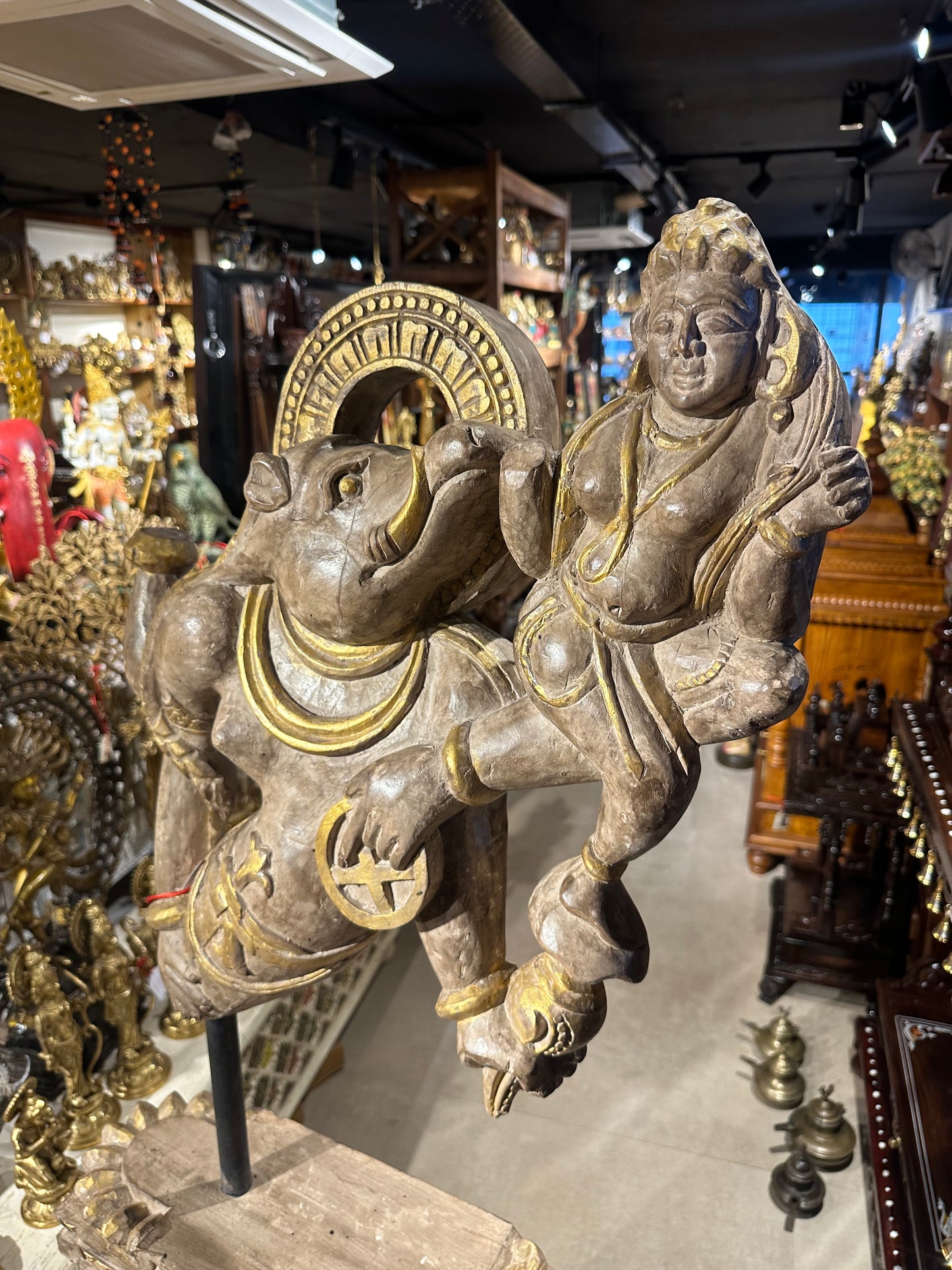 Varaha Lakshmi Wooden Sculpture