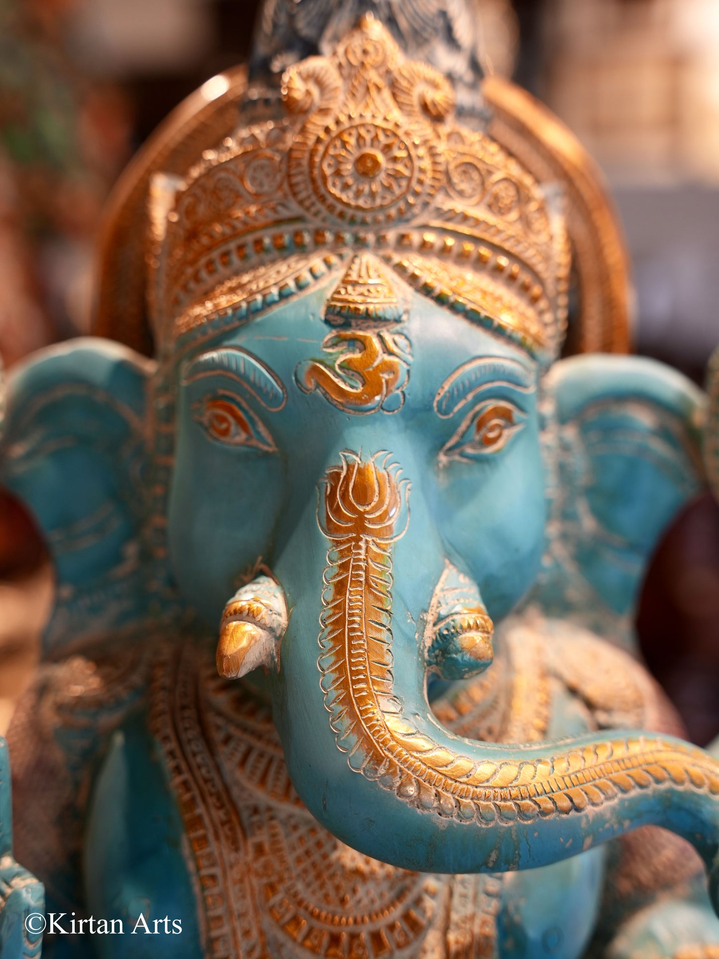 Brass Ganesha in Blue Gold | 19.5 Inches