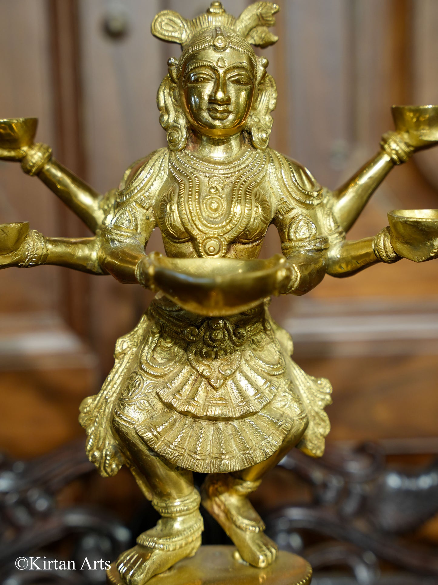 Brass Dancing Deep Lakshmi 5 Deepak 14"