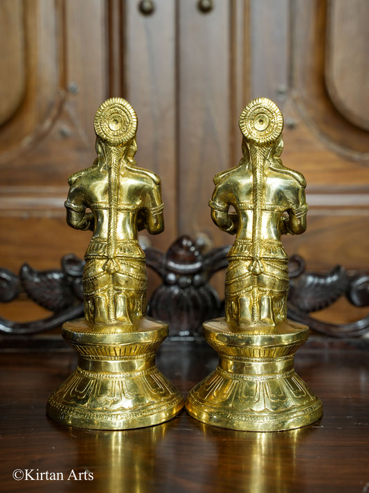 Brass Deep Lakshmi Seated 9.5"