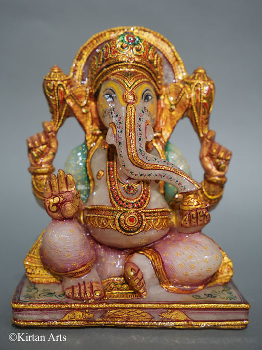 Rose Quartz Ganesha 10"