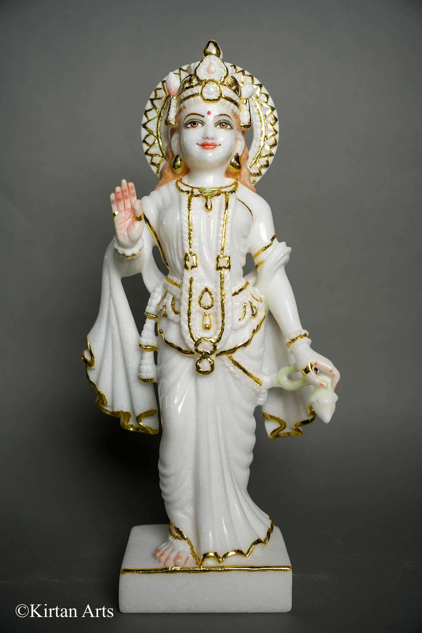 Marble Ram Darbar Set 18" (4Pc Set)