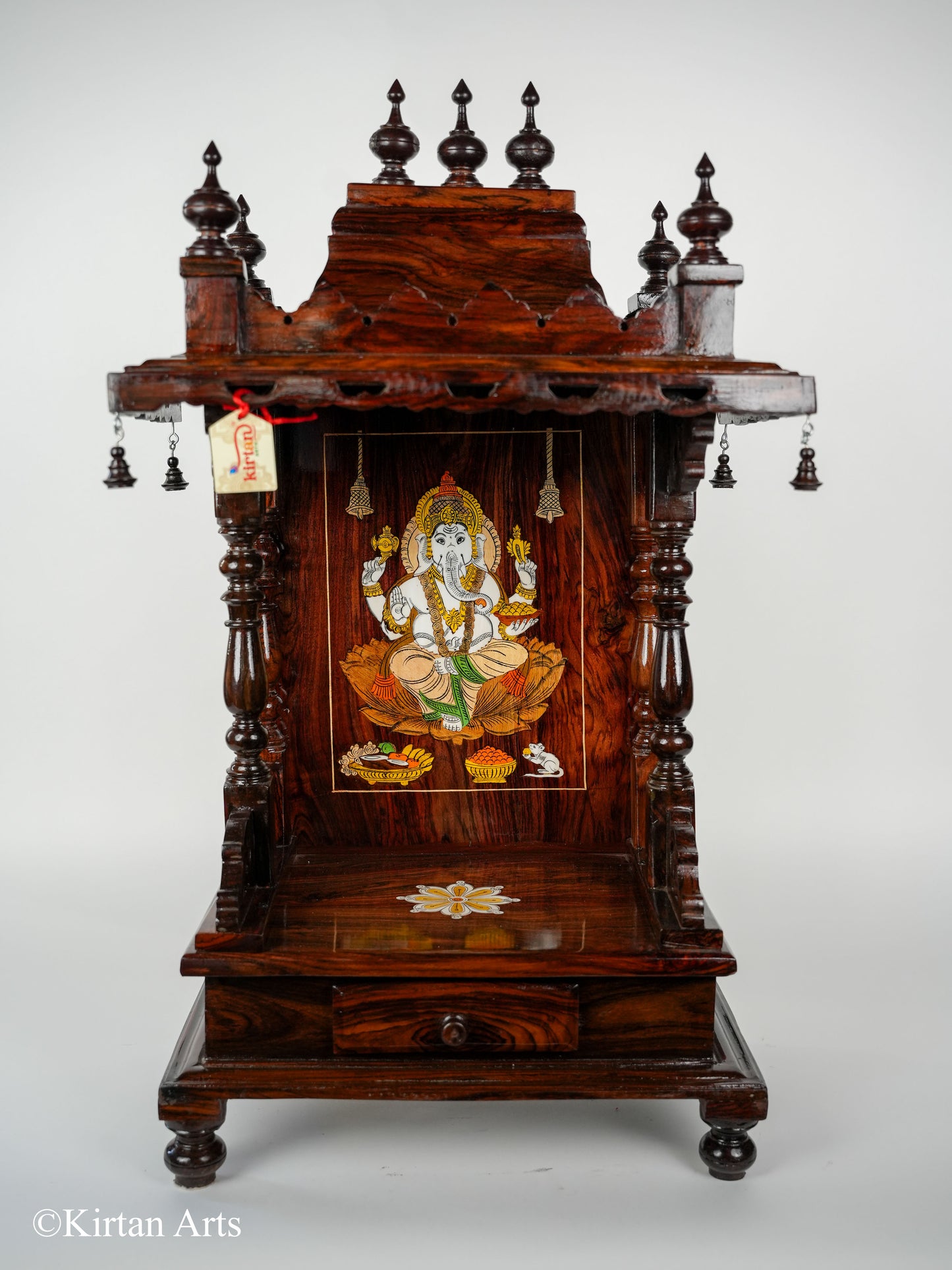 Rosewood Mandir 30" Inlay/Carved