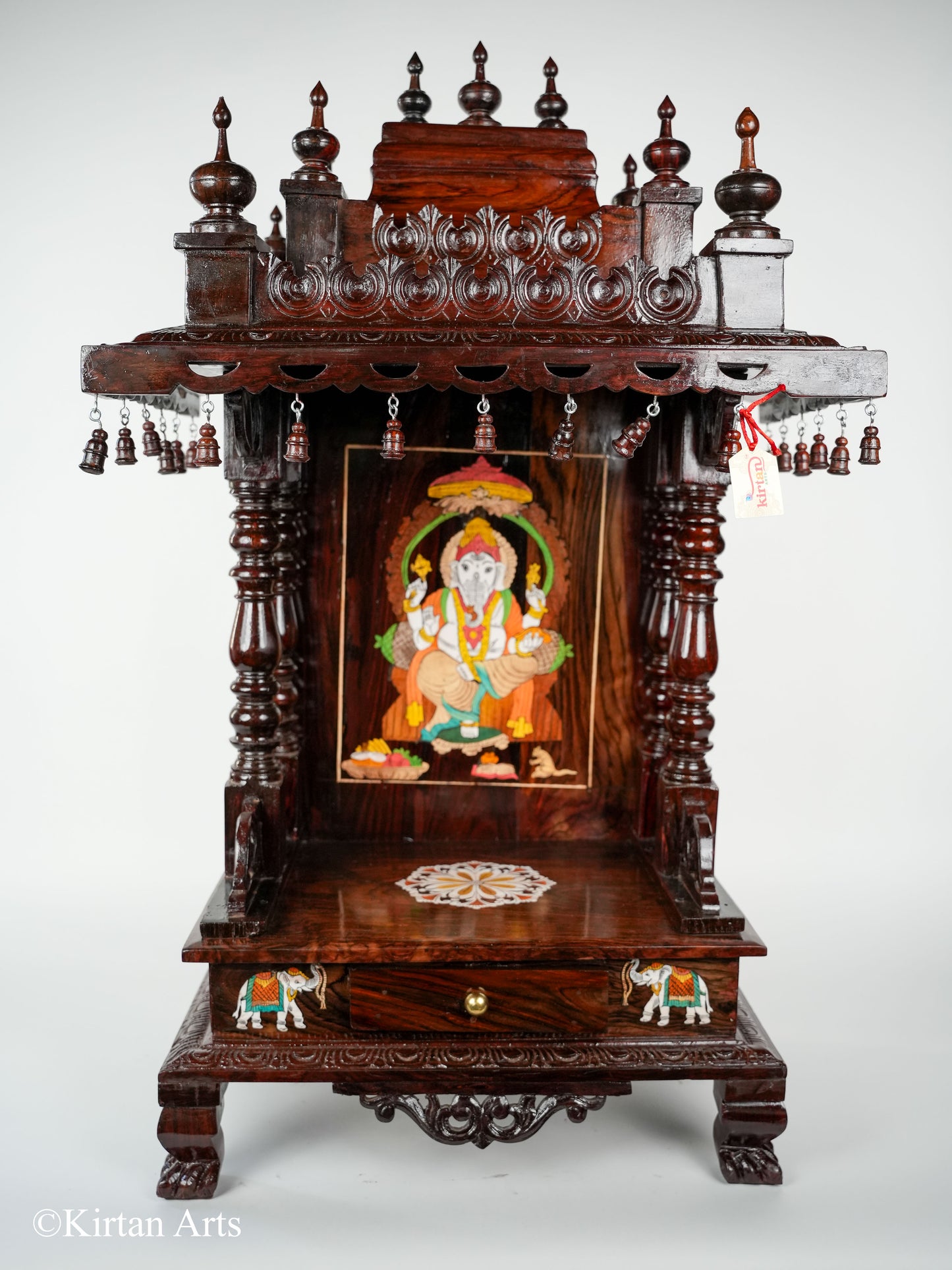 Rosewood Mandir 37" Inlay Ganesha