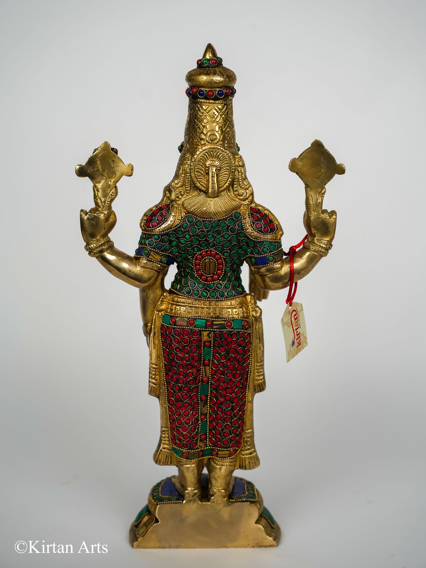 Brass Balaji with Stonework 17"