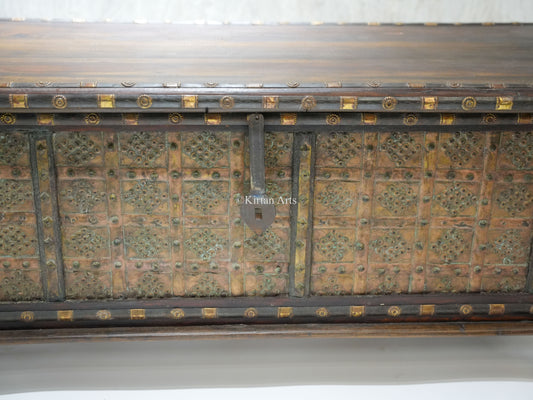 Wooden Chest/Trunk | Brass and Iron | Distress Finish