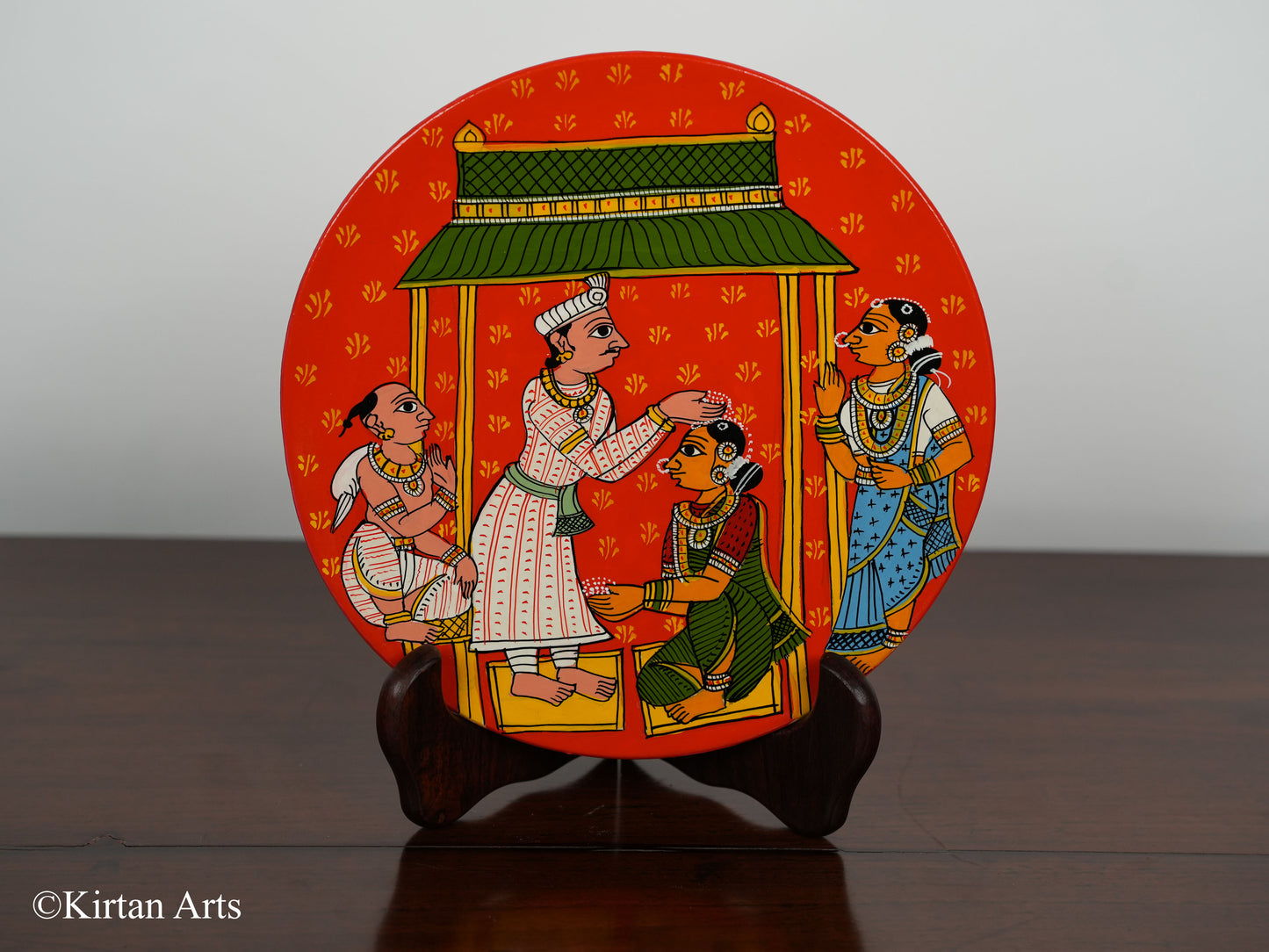 Wedding Cheriyal Art Wall Plates 4Pc Set
