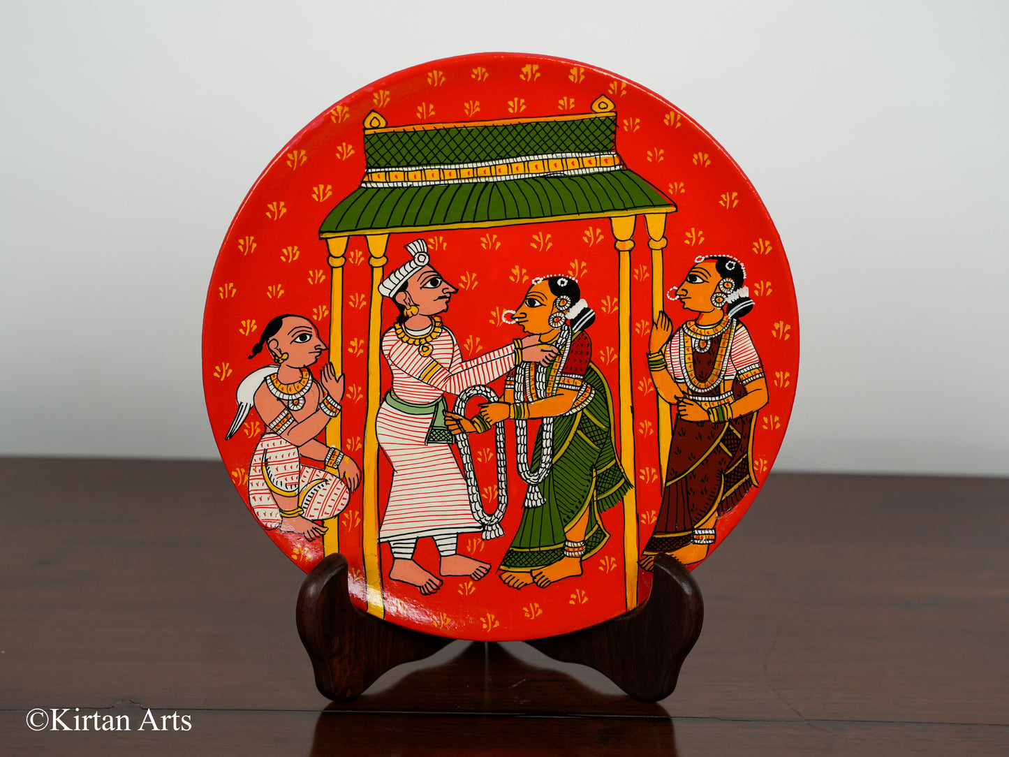 Wedding Cheriyal Art Wall Plates 4Pc Set