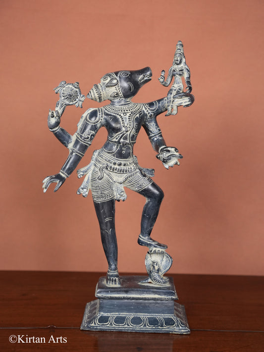 Brass Varaha Lakshmi Stone Finish 18"