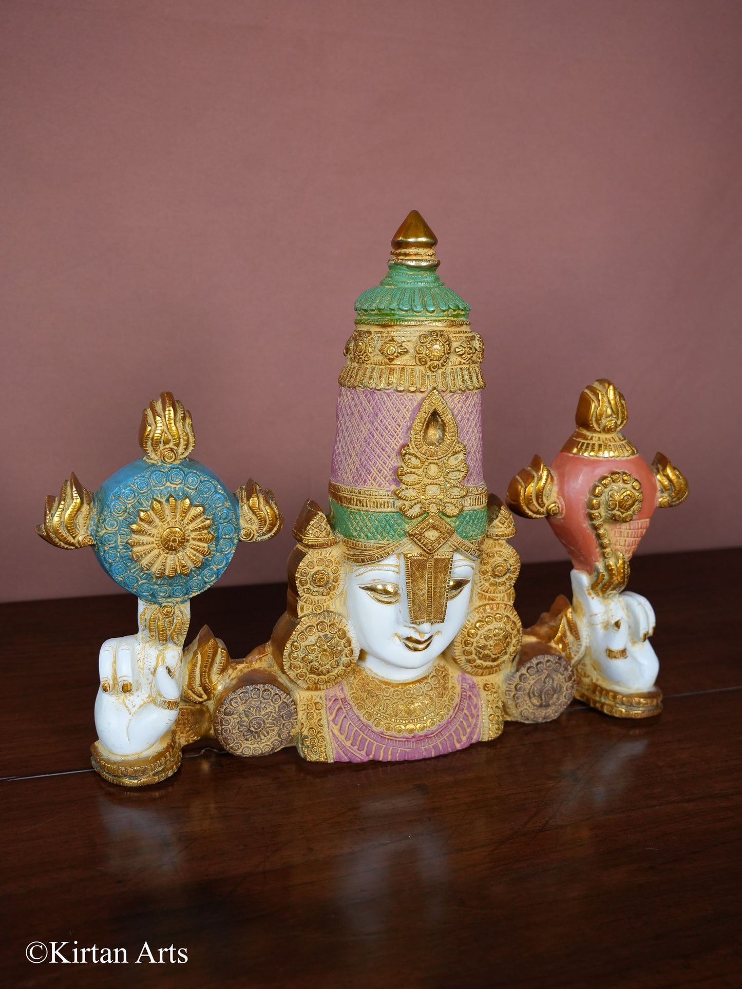 Brass Balaji Bust Multicolor 21"