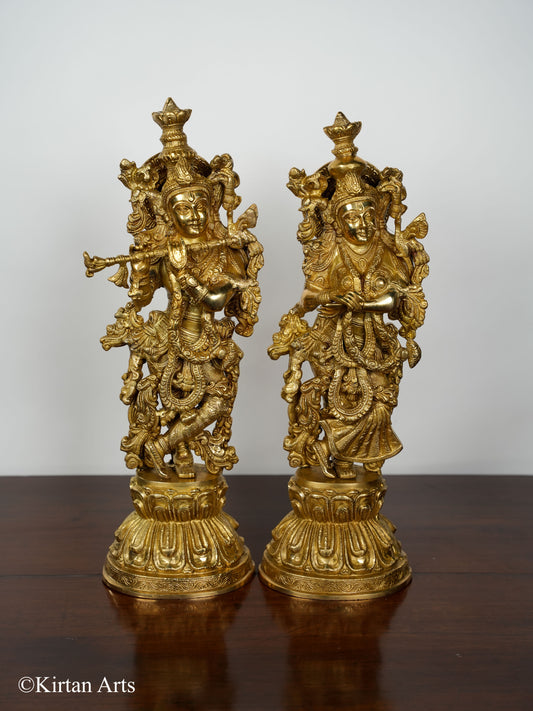 Brass RadhaKrishna Pair 20"