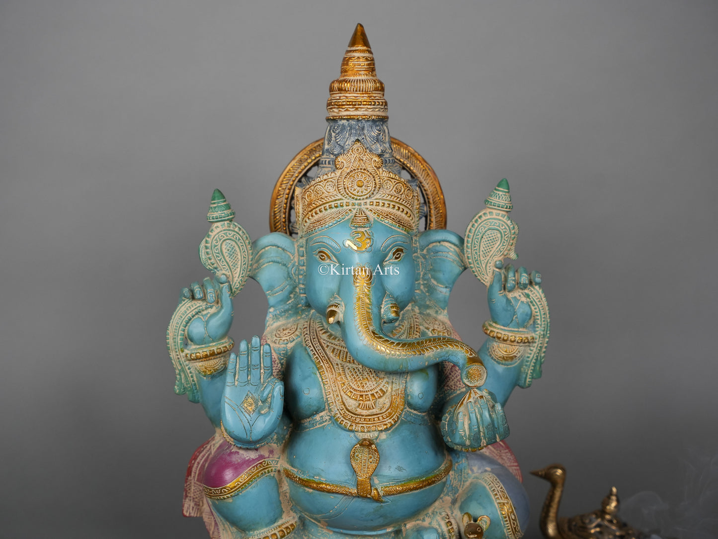 Brass Ganesha in Blue Gold | 19.5 Inches