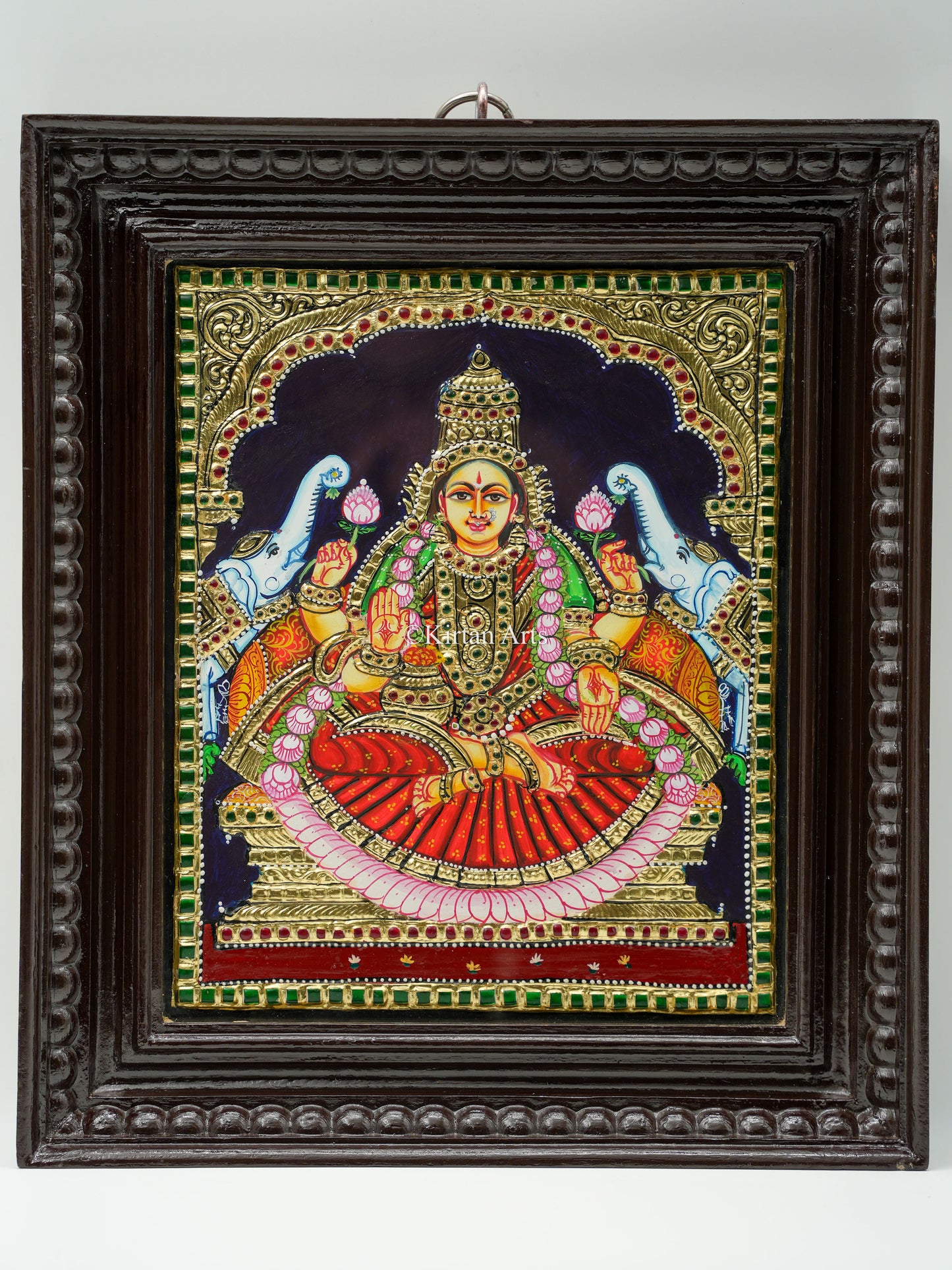 Goddess Lakshmi/GajaLakshmi Tanjore Painting 15x13