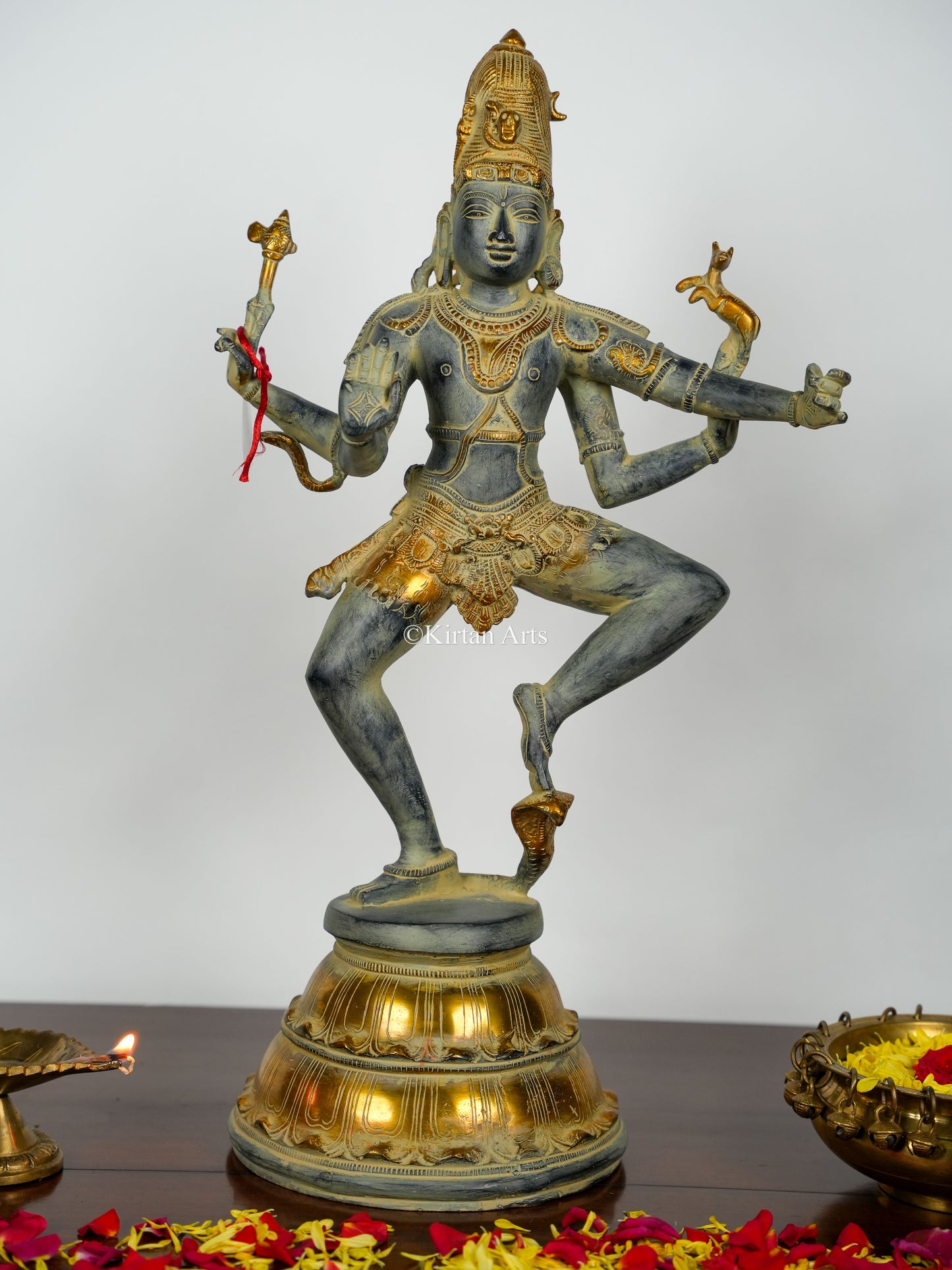 Brass Lord Shiva and Parvati | Antique Finish | 21.5"