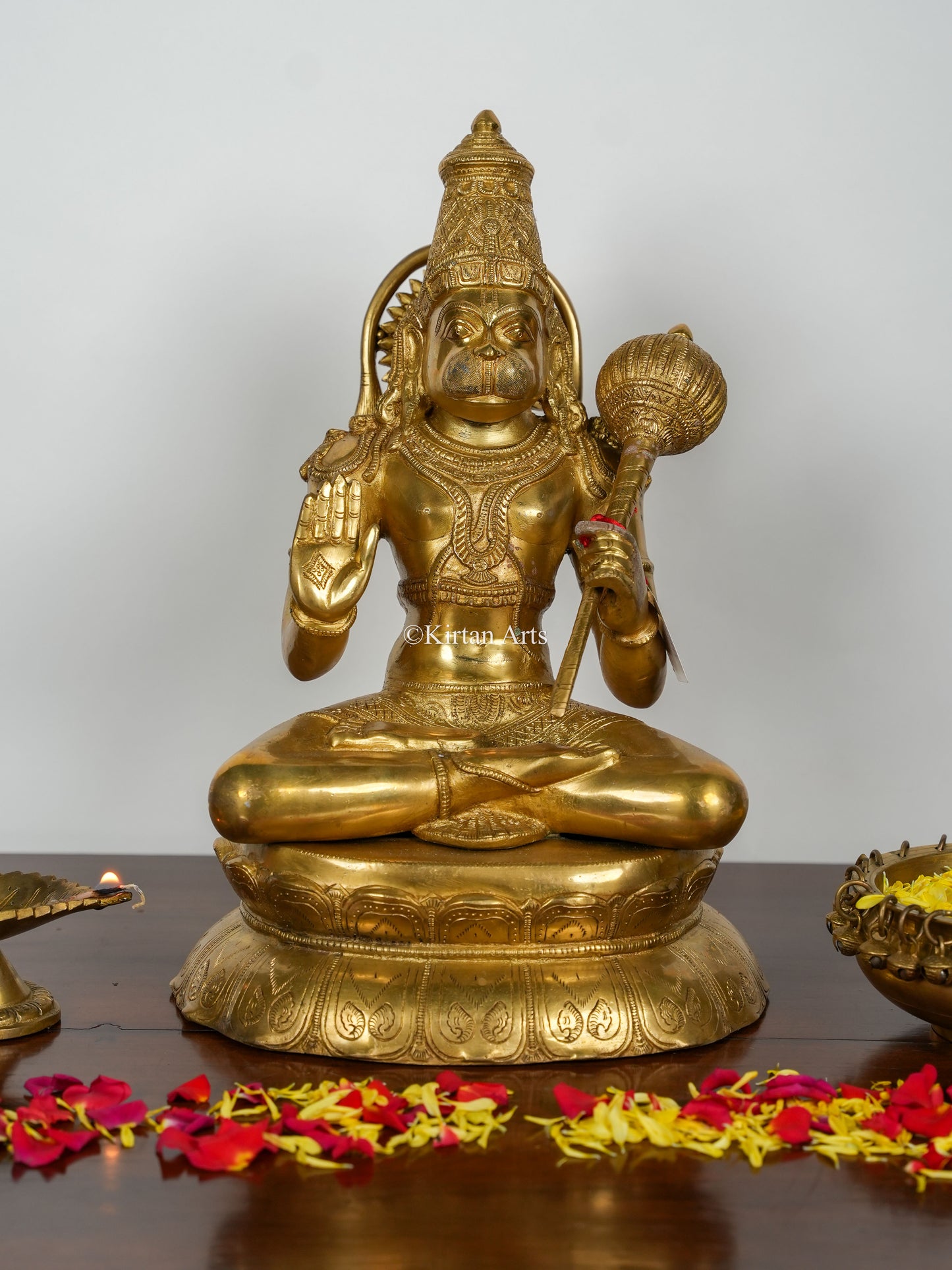 Brass Superfine Hanuman | 16" | Gold Finish