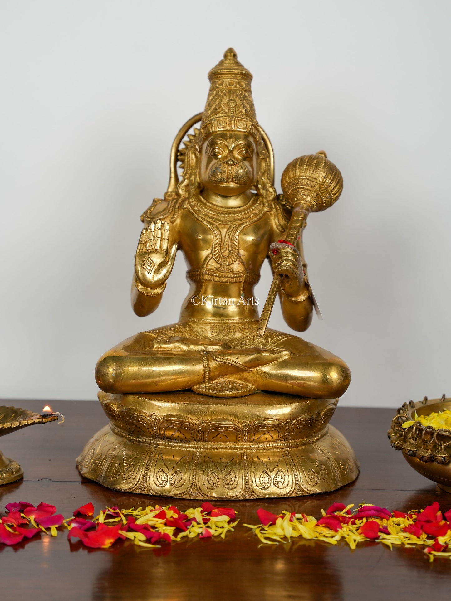 Brass Superfine Hanuman | 16" | Gold Finish