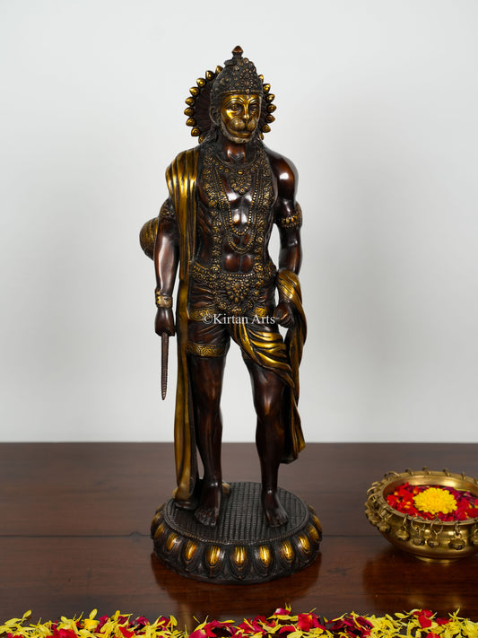 Brass Lord Hanuman | Bahubali | 24" | Dual Tone