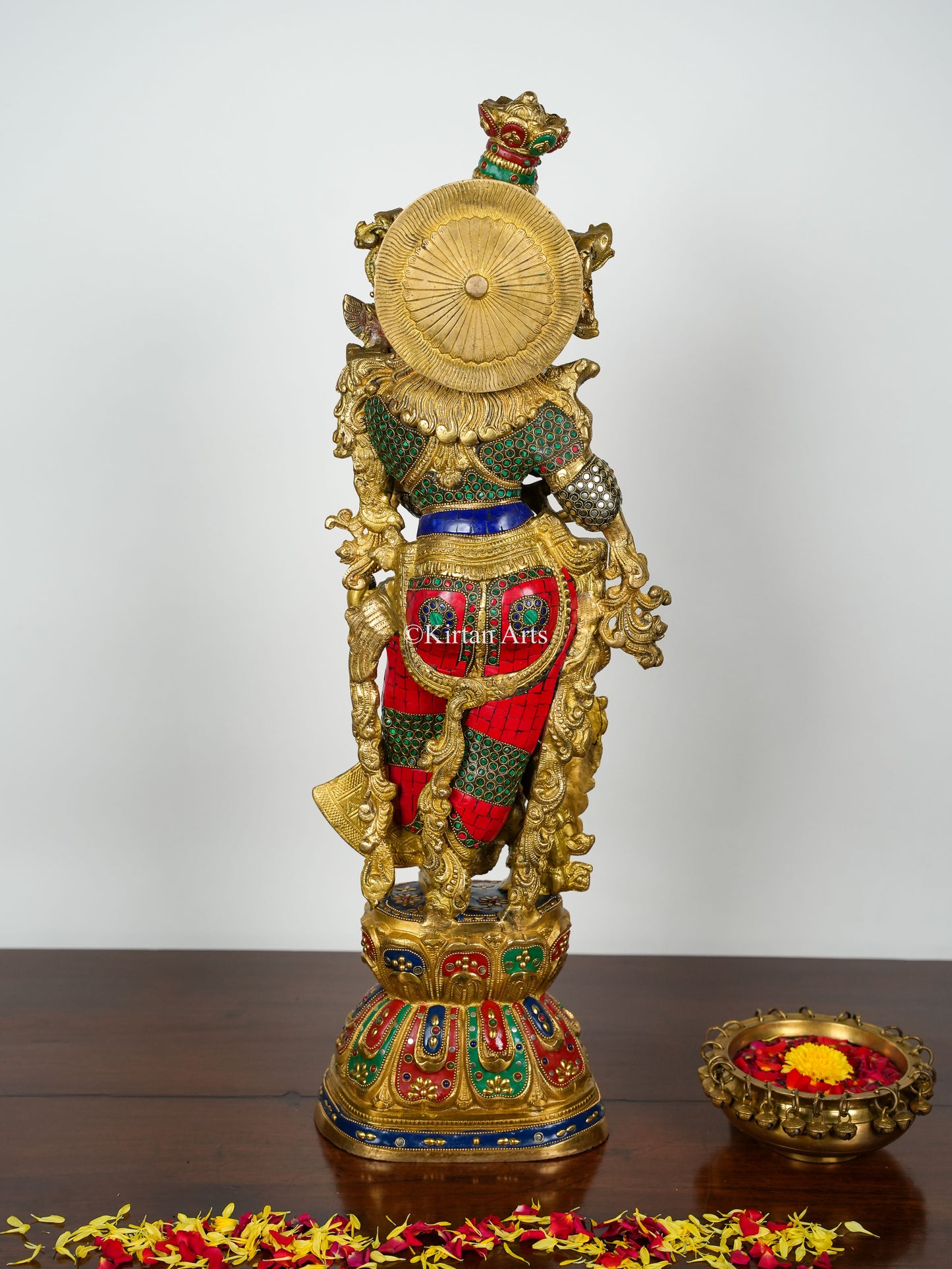Pure Brass Radha Krishna with Stonework | Meenakari | 30" | 33KG Pair