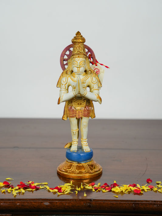 Brass Hanuman | 12" | White Gold Finish