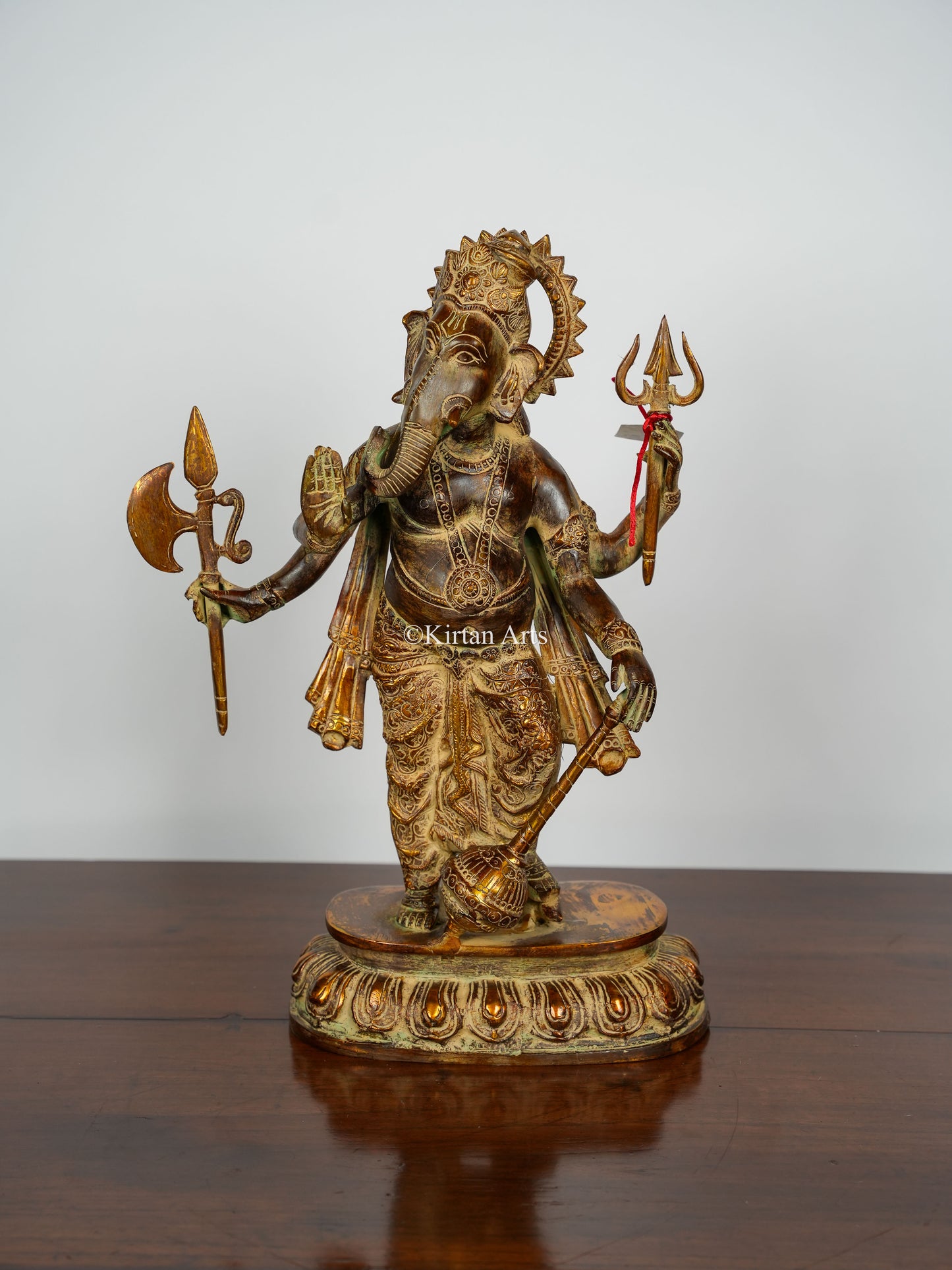 Brass Lord Ganesha | Brown Antique Finish | 19"