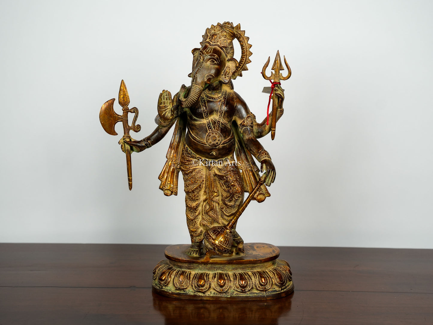 Brass Lord Ganesha | Brown Antique Finish | 19"
