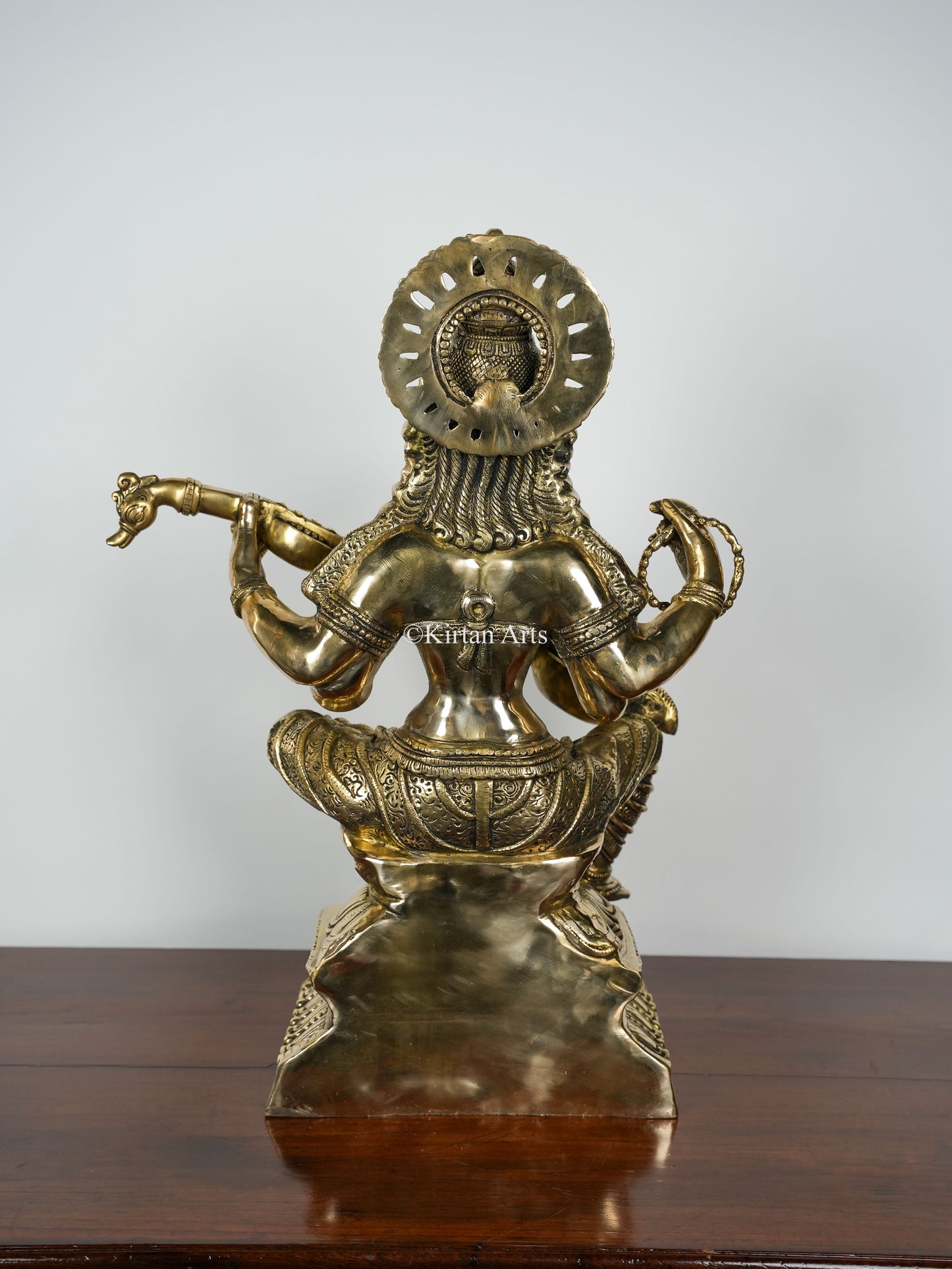 Brass Saraswati Devi | Fine Carved | 30"