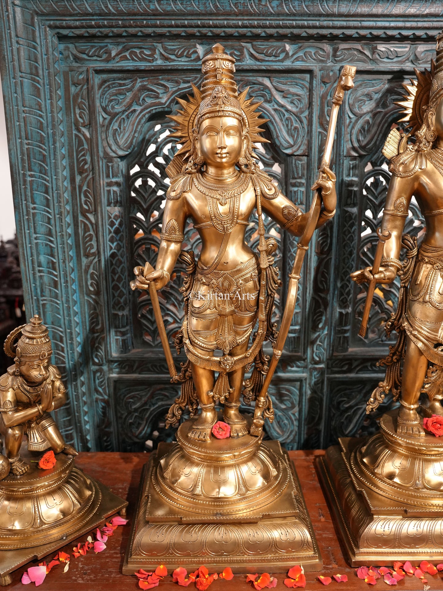 Bronze Ram Darbar | Hoysala Sculpture | 4Pc Set | 34"