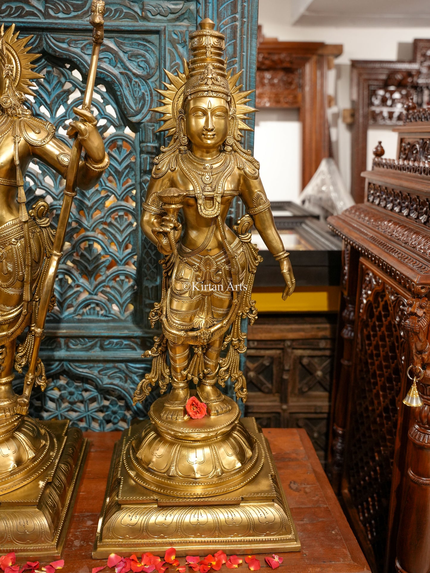 Bronze Ram Darbar | Hoysala Sculpture | 4Pc Set | 34"