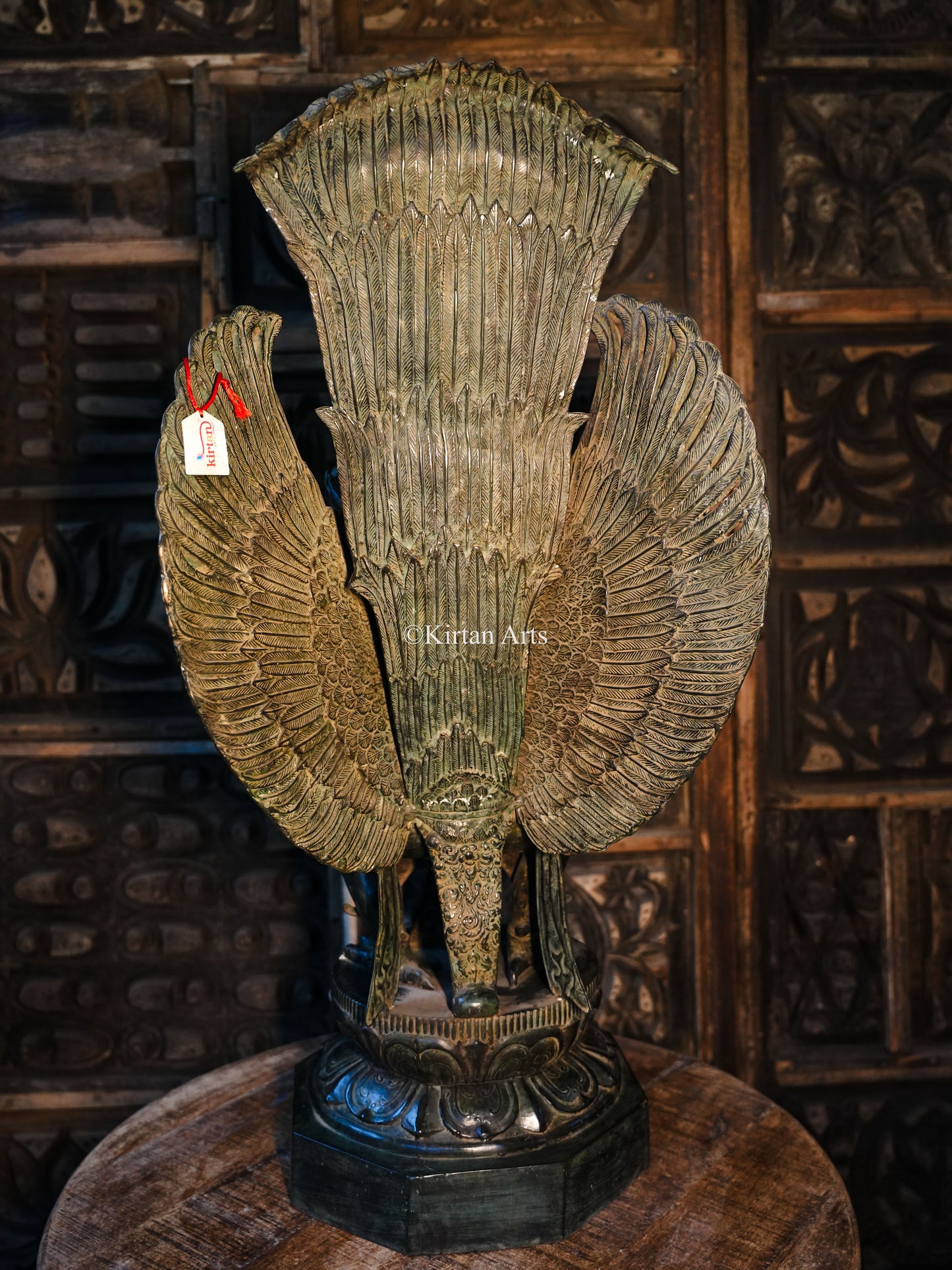 Lord Vishnu on Garuda Bronze Sculpture | Balinese | 40”